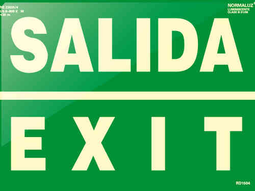 Señal Salida/Exit 42 X 30 cm